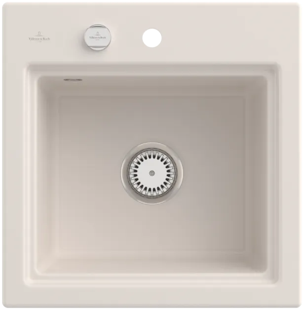 Obrázek VILLEROY BOCH Subway Style 50 S Built-in sink, included Waste system pop-up, Draining rack, of Ceramic, 500 x 510 mm, Crema CeramicPlus #335A02KR