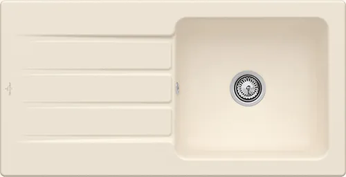 Bild von VILLEROY BOCH Architectura 60 Einbauspüle, inklusive Ablaufgarnitur mit Handbetätigung, aus Keramik, 1000 x 510 mm, Ivory CeramicPlus #336001FU