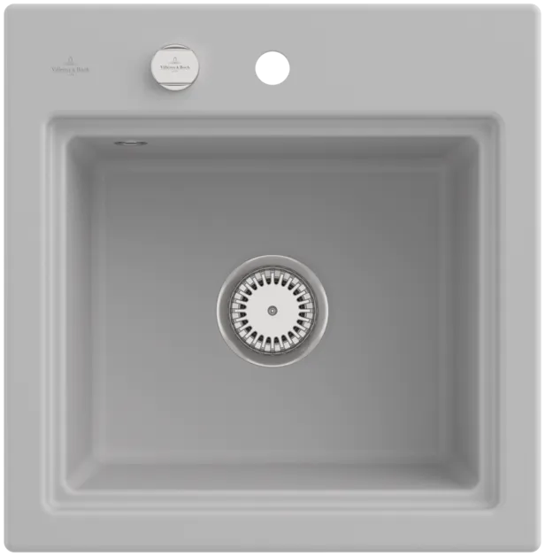 Obrázek VILLEROY BOCH Subway Style 50 S Built-in sink, included Waste system pop-up, Draining rack, of Ceramic, 500 x 510 mm, Steam CeramicPlus #335A02SM