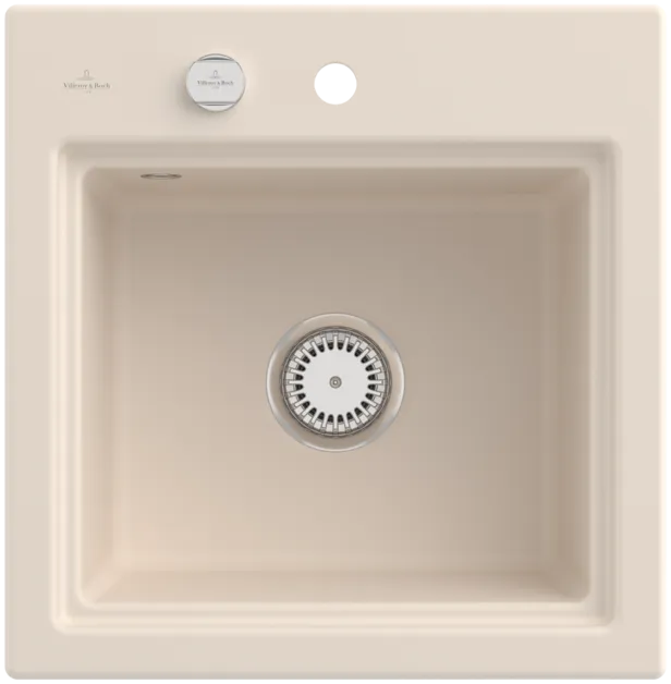 Obrázek VILLEROY BOCH Subway Style 50 S Built-in sink, included Waste system pop-up, Draining rack, of Ceramic, 500 x 510 mm, Ivory CeramicPlus #335A02FU