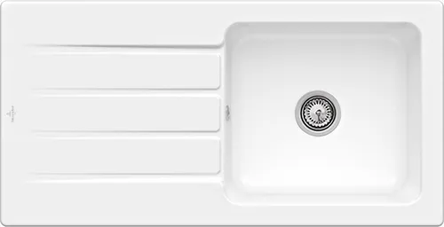 Bild von VILLEROY BOCH Architectura 60 Einbauspüle, inklusive Ablaufgarnitur mit Handbetätigung, aus Keramik, 1000 x 510 mm, Weiß Alpin CeramicPlus #336001R1