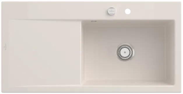 Bild von VILLEROY BOCH Subway Style 60 Einbauspüle, inklusive Ablaufgarnitur mit Excenterbetätigung, aus Keramik, 1000 x 510 mm, Crema CeramicPlus #336102KR