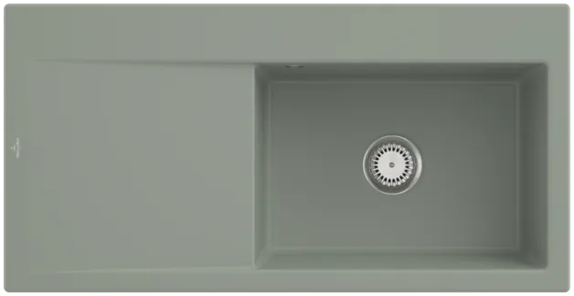 Bild von VILLEROY BOCH Subway Style 60 Einbauspüle, inklusive Ablaufgarnitur mit Handbetätigung, aus Keramik, 1000 x 510 mm, Morning Green CeramicPlus #336101R8
