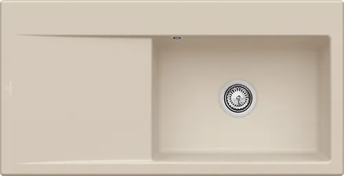 Bild von VILLEROY BOCH Subway Style 60 Einbauspüle, inklusive Ablaufgarnitur mit Handbetätigung, aus Keramik, 1000 x 510 mm, Almond CeramicPlus #336101AM