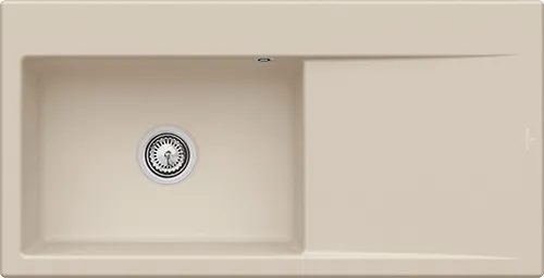 Bild von VILLEROY BOCH Subway Style 60 Einbauspüle, inklusive Ablaufgarnitur mit Handbetätigung, aus Keramik, 1000 x 510 mm, Almond CeramicPlus #336201AM
