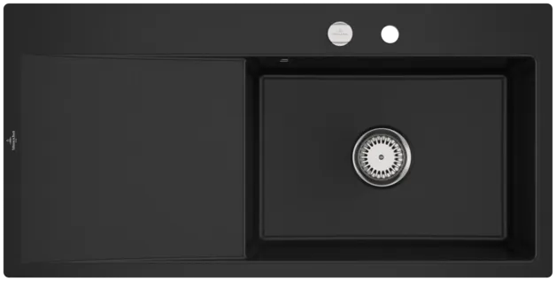 Obrázek VILLEROY BOCH Subway Style 60 Flat Flush-mounted sink, included Waste system pop-up, of Ceramic, 980 x 490 mm, Chromit CeramicPlus #33612FJ0