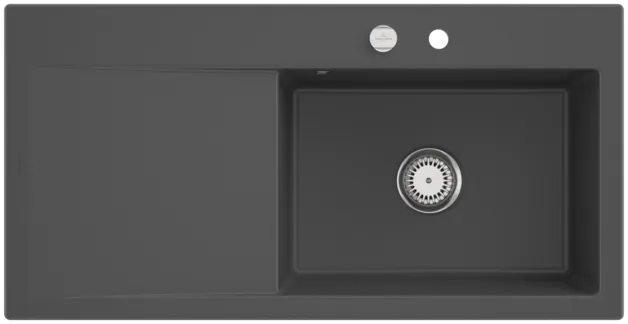 Obrázek VILLEROY BOCH Subway Style 60 Built-in sink, included Waste system pop-up, of Ceramic, 1000 x 510 mm, Graphite CeramicPlus #336102I4