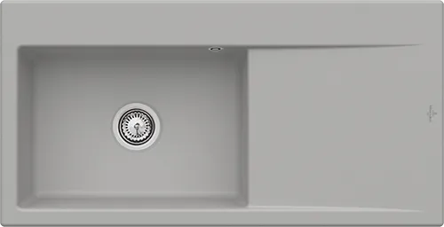 Bild von VILLEROY BOCH Subway Style 60 Einbauspüle, inklusive Ablaufgarnitur mit Handbetätigung, aus Keramik, 1000 x 510 mm, Fossil CeramicPlus #336201KD