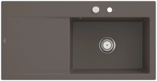 Bild von VILLEROY BOCH Subway Style 60 Einbauspüle, inklusive Ablaufgarnitur mit Excenterbetätigung, aus Keramik, 1000 x 510 mm, Timber CeramicPlus #336102TR