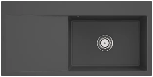 Obrázek VILLEROY BOCH Subway Style 60 Flat Flush-mounted sink, included Waste system hand-operated, of Ceramic, 980 x 490 mm, Graphite CeramicPlus #33611FI4