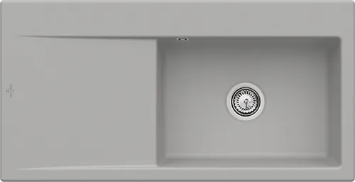 Bild von VILLEROY BOCH Subway Style 60 Einbauspüle, inklusive Ablaufgarnitur mit Handbetätigung, aus Keramik, 1000 x 510 mm, Fossil CeramicPlus #336101KD