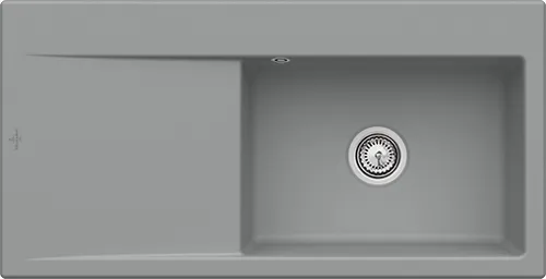 Bild von VILLEROY BOCH Subway Style 60 Einbauspüle, inklusive Ablaufgarnitur mit Handbetätigung, aus Keramik, 1000 x 510 mm, Stone CeramicPlus #336101SL