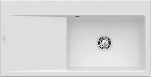 Bild von VILLEROY BOCH Subway Style 60 Einbauspüle, inklusive Ablaufgarnitur mit Handbetätigung, aus Keramik, 1000 x 510 mm, Steam CeramicPlus #336101SM