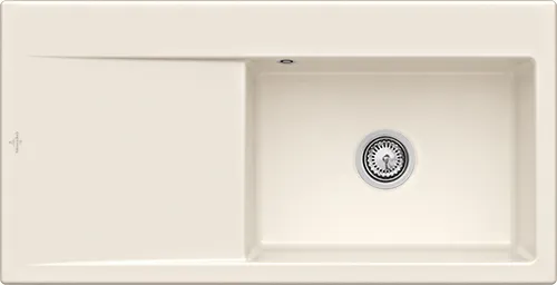 Bild von VILLEROY BOCH Subway Style 60 Einbauspüle, inklusive Ablaufgarnitur mit Handbetätigung, aus Keramik, 1000 x 510 mm, Crema CeramicPlus #336101KR