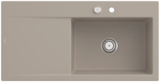 Bild von VILLEROY BOCH Subway Style 60 Einbauspüle, inklusive Ablaufgarnitur mit Excenterbetätigung, aus Keramik, 1000 x 510 mm, Almond CeramicPlus #336102AM