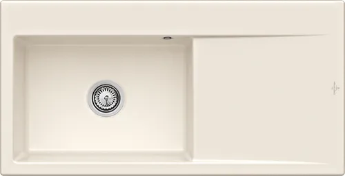 Bild von VILLEROY BOCH Subway Style 60 Einbauspüle, inklusive Ablaufgarnitur mit Handbetätigung, aus Keramik, 1000 x 510 mm, Crema CeramicPlus #336201KR