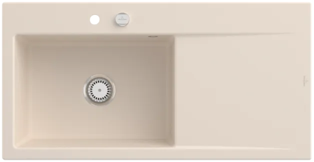 Obrázek VILLEROY BOCH Subway Style 60 Built-in sink, included Waste system pop-up, of Ceramic, 1000 x 510 mm, Ivory CeramicPlus #336202FU