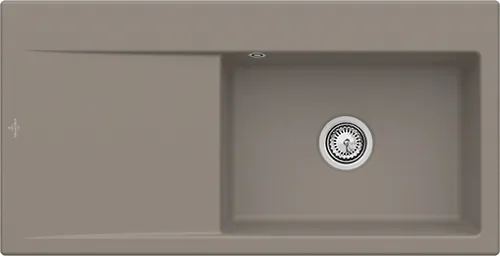 Bild von VILLEROY BOCH Subway Style 60 Einbauspüle, inklusive Ablaufgarnitur mit Handbetätigung, aus Keramik, 1000 x 510 mm, Timber CeramicPlus #336101TR