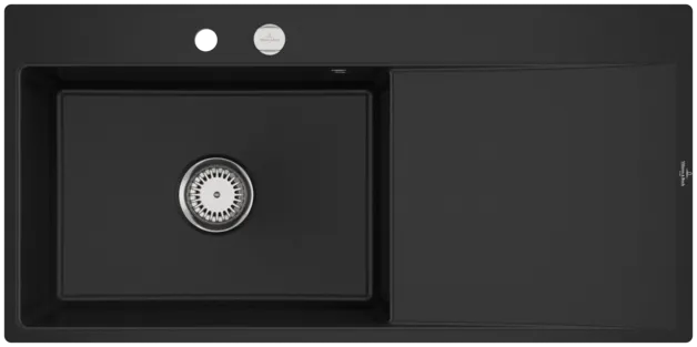 Obrázek VILLEROY BOCH Subway Style 60 Flat Flush-mounted sink, included Waste system pop-up, of Ceramic, 980 x 490 mm, Chromit CeramicPlus #33622FJ0