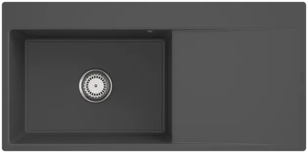 Obrázek VILLEROY BOCH Subway Style 60 Flat Flush-mounted sink, included Waste system hand-operated, of Ceramic, 980 x 490 mm, Graphite CeramicPlus #33621FI4