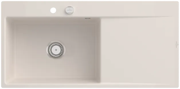 Obrázek VILLEROY BOCH Subway Style 60 Flat Flush-mounted sink, included Waste system pop-up, of Ceramic, 980 x 490 mm, Crema CeramicPlus #33622FKR