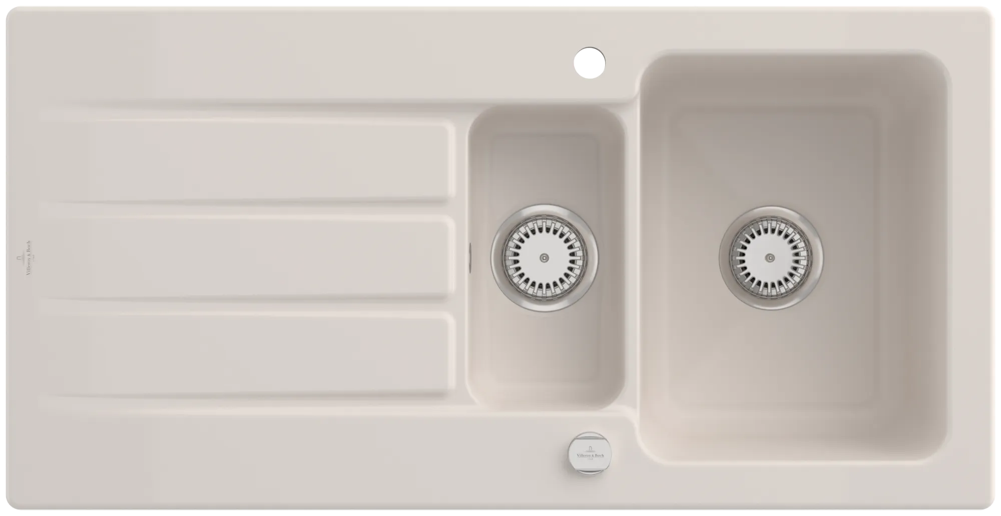 Bild von VILLEROY BOCH Architectura 60 XR Einbauspüle, inklusive Ablaufgarnitur mit Excenterbetätigung, aus Keramik, 1000 x 510 mm, Crema CeramicPlus #336502KR