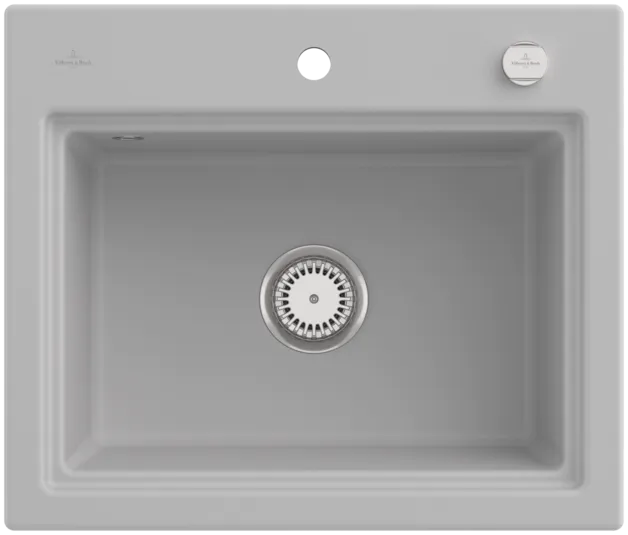 Bild von VILLEROY BOCH Subway Style 60 S Einbauspüle, inklusive Ablaufgarnitur mit Excenterbetätigung, Abtropfgitter, aus Keramik, 600 x 510 mm, Steam CeramicPlus #336602SM