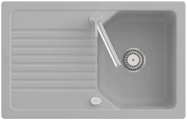 Bild von VILLEROY BOCH Linara 45 Einbauspüle, inklusive Ablaufgarnitur mit Excenterbetätigung, aus TitanCeram, 800 x 510 mm, Steam CeramicPlus #338402SM