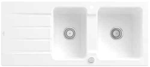 Picture of VILLEROY BOCH Architectura 80 Built-in sink, included Waste system pop-up, of Ceramic, 1160 x 510 mm, Stone White CeramicPlus #338002RW