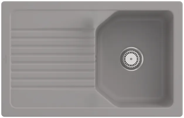 Picture of VILLEROY BOCH Linara 45 Flat Flush-mounted sink, included Waste system hand-operated, of TitanCeram, 780 x 490 mm, Fossil CeramicPlus #33841FKD