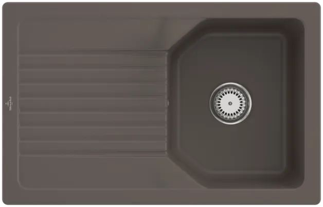 Bild von VILLEROY BOCH Linara 45 Einbauspüle, inklusive Ablaufgarnitur mit Handbetätigung, aus TitanCeram, 800 x 510 mm, Timber CeramicPlus #338401TR