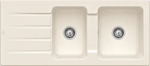 Bild von VILLEROY BOCH Architectura 80 Einbauspüle, inklusive Ablaufgarnitur mit Handbetätigung, aus Keramik, 1160 x 510 mm, Crema CeramicPlus #338001KR