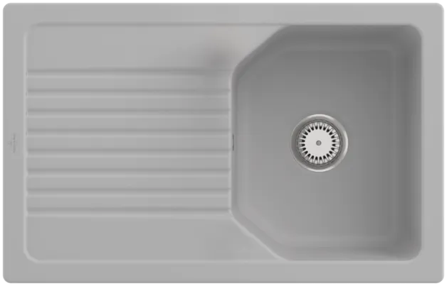 Bild von VILLEROY BOCH Linara 45 Einbauspüle, inklusive Ablaufgarnitur mit Handbetätigung, aus TitanCeram, 800 x 510 mm, Steam CeramicPlus #338401SM
