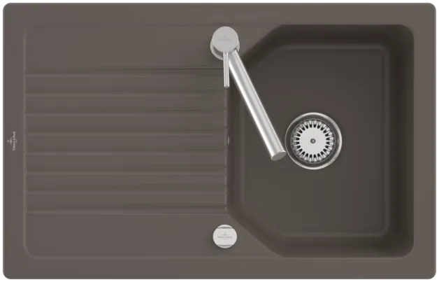 Bild von VILLEROY BOCH Linara 45 Einbauspüle, inklusive Ablaufgarnitur mit Excenterbetätigung, aus TitanCeram, 800 x 510 mm, Timber CeramicPlus #338402TR