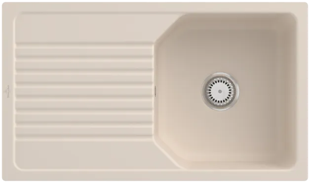 Obrázek VILLEROY BOCH Linara 50 Flat Flush-mounted sink, included Waste system hand-operated, of Ceramic, 840 x 490 mm, Ivory CeramicPlus #33851FFU