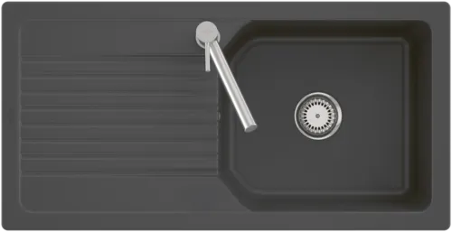 Obrázek VILLEROY BOCH Linara 60 Built-in sink, included Waste system hand-operated, of TitanCeram, 1000 x 510 mm, Graphite CeramicPlus #338601I4