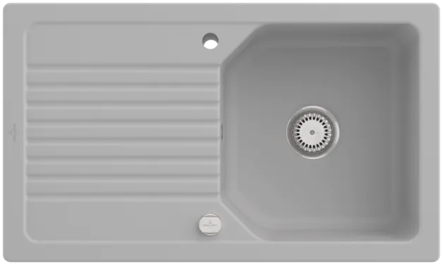 Obrázek VILLEROY BOCH Linara 50 Built-in sink, included Waste system pop-up, of TitanCeram, 860 x 510 mm, Steam CeramicPlus #338502SM