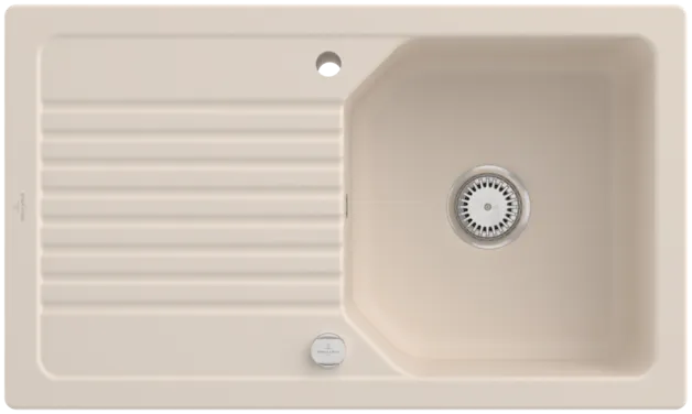Obrázek VILLEROY BOCH Linara 50 Built-in sink, included Waste system pop-up, of TitanCeram, 860 x 510 mm, Ivory CeramicPlus #338502FU