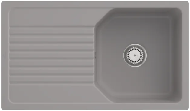 Obrázek VILLEROY BOCH Linara 50 Flat Flush-mounted sink, included Waste system hand-operated, of Ceramic, 840 x 490 mm, Fossil CeramicPlus #33851FKD