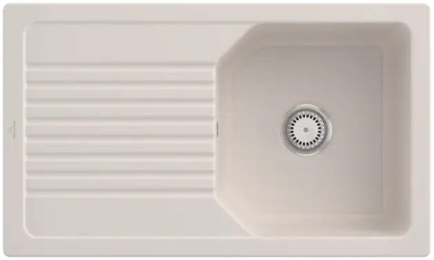 Obrázek VILLEROY BOCH Linara 50 Built-in sink, included Waste system hand-operated, of TitanCeram, 860 x 510 mm, Crema CeramicPlus #338501KR