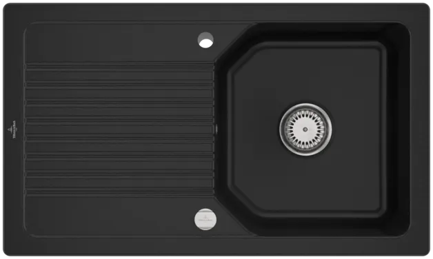 Obrázek VILLEROY BOCH Linara 50 Built-in sink, included Waste system pop-up, of TitanCeram, 860 x 510 mm, Chromit CeramicPlus #338502J0
