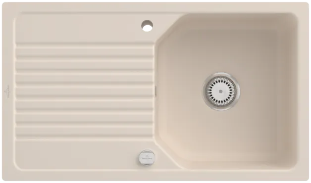 Obrázek VILLEROY BOCH Linara 50 Flat Flush-mounted sink, included Waste system pop-up, of Ceramic, 840 x 490 mm, Ivory CeramicPlus #33852FFU