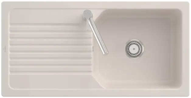 Obrázek VILLEROY BOCH Linara 60 Built-in sink, included Waste system hand-operated, of TitanCeram, 1000 x 510 mm, Crema CeramicPlus #338601KR