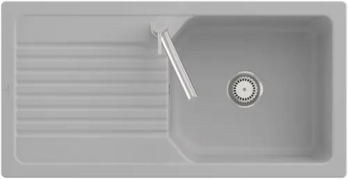 Bild von VILLEROY BOCH Linara 60 Einbauspüle, inklusive Ablaufgarnitur mit Handbetätigung, aus TitanCeram, 1000 x 510 mm, Steam CeramicPlus #338601SM