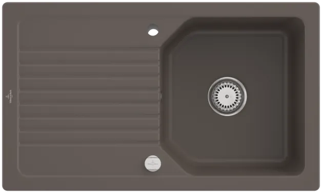 Bild von VILLEROY BOCH Linara 50 Einbauspüle, inklusive Ablaufgarnitur mit Excenterbetätigung, aus TitanCeram, 860 x 510 mm, Timber CeramicPlus #338502TR