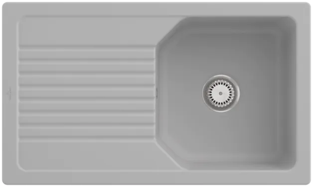 Bild von VILLEROY BOCH Linara 50 Einbauspüle, inklusive Ablaufgarnitur mit Handbetätigung, aus TitanCeram, 860 x 510 mm, Steam CeramicPlus #338501SM