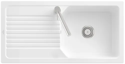 Bild von VILLEROY BOCH Linara 60 Einbauspüle, inklusive Ablaufgarnitur mit Handbetätigung, aus TitanCeram, 1000 x 510 mm, Weiß Alpin CeramicPlus #338601R1