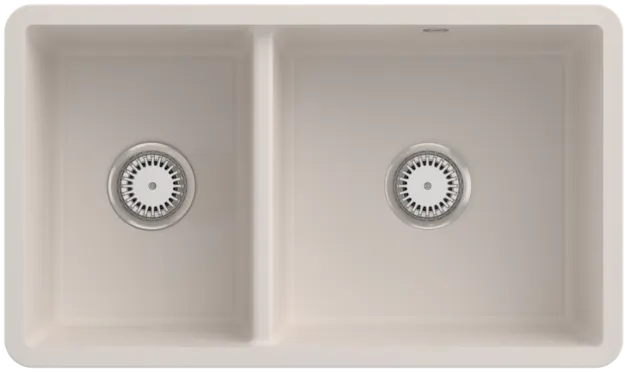 Bild von VILLEROY BOCH Subway 80 U Unterbauspüle, inklusive Ablaufgarnitur mit Excenterbetätigung, aus Keramik, 440 x 750 mm, Crema CeramicPlus #338802KR