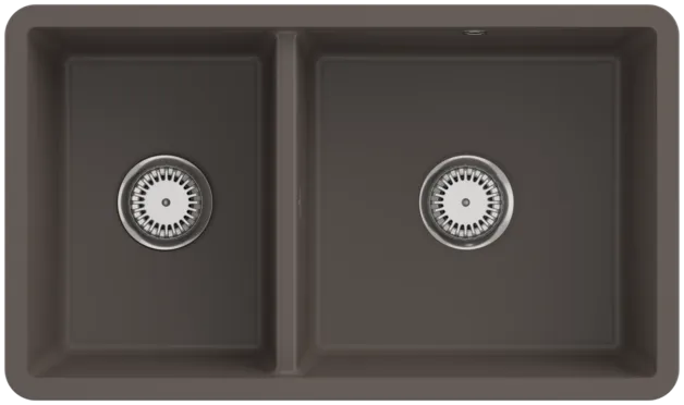 Bild von VILLEROY BOCH Subway 80 U Unterbauspüle, inklusive Ablaufgarnitur mit Excenterbetätigung, aus Keramik, 440 x 750 mm, Timber CeramicPlus #338802TR