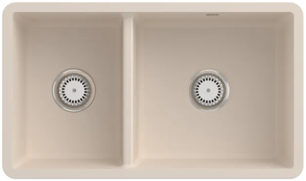 Bild von VILLEROY BOCH Subway 80 U Unterbauspüle, inklusive Ablaufgarnitur mit Excenterbetätigung, aus Keramik, 440 x 750 mm, Ivory CeramicPlus #338802FU